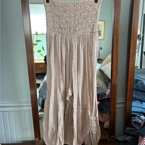 Free People Beige Geometric Jumpsuit